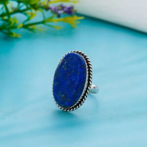Arts Crystal Products Natural Labradorite Ring Set for Women,Vintage Joint Knuckle Stackable Rings Oval Gemstone Ring