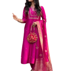 3-Piece Cotton Kurta Set for Women ? Kurta, Palazzo & Dupatta(XXL)